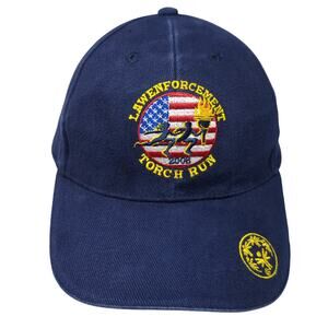 Law Enforcement Torch Run Strapback Baseball Cap Blue OS Adjustable BWM Global